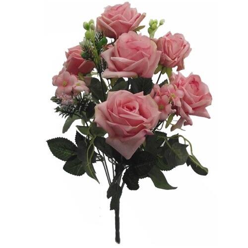 Artificial Pink Roses Bouquet 50cm