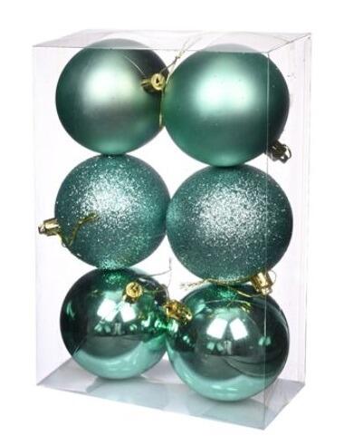 green christmas baubles mint