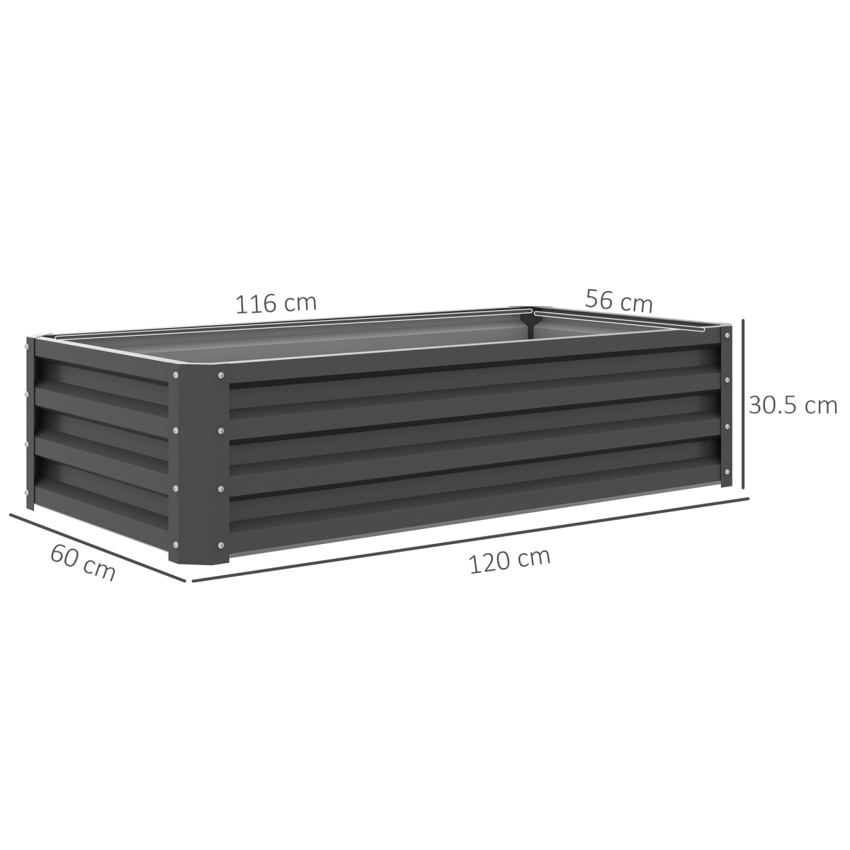Raised Garden Bed Elevated Planter Box for Flowers Light Grey