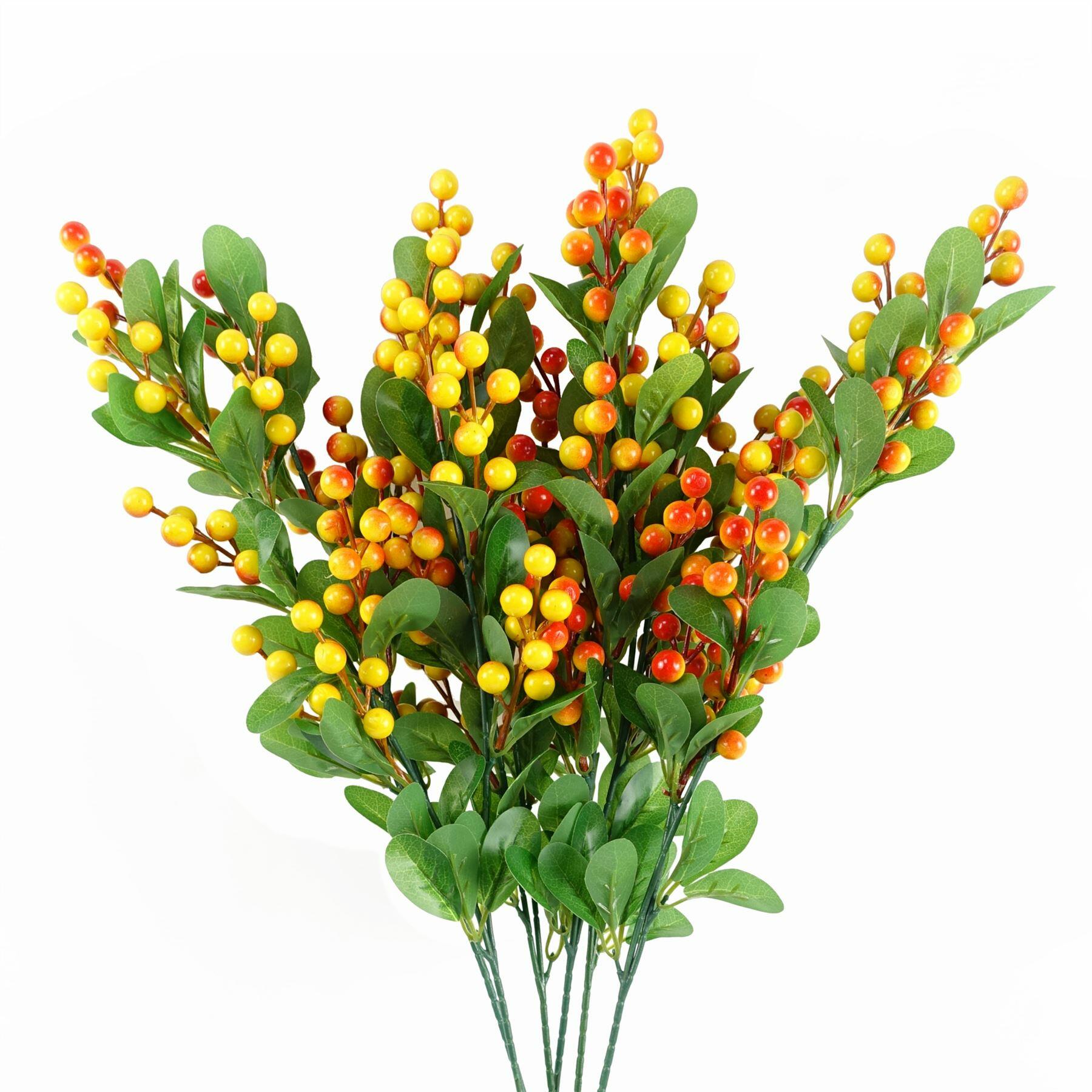 pack of 6 x 70cm artificial orange berry view 1