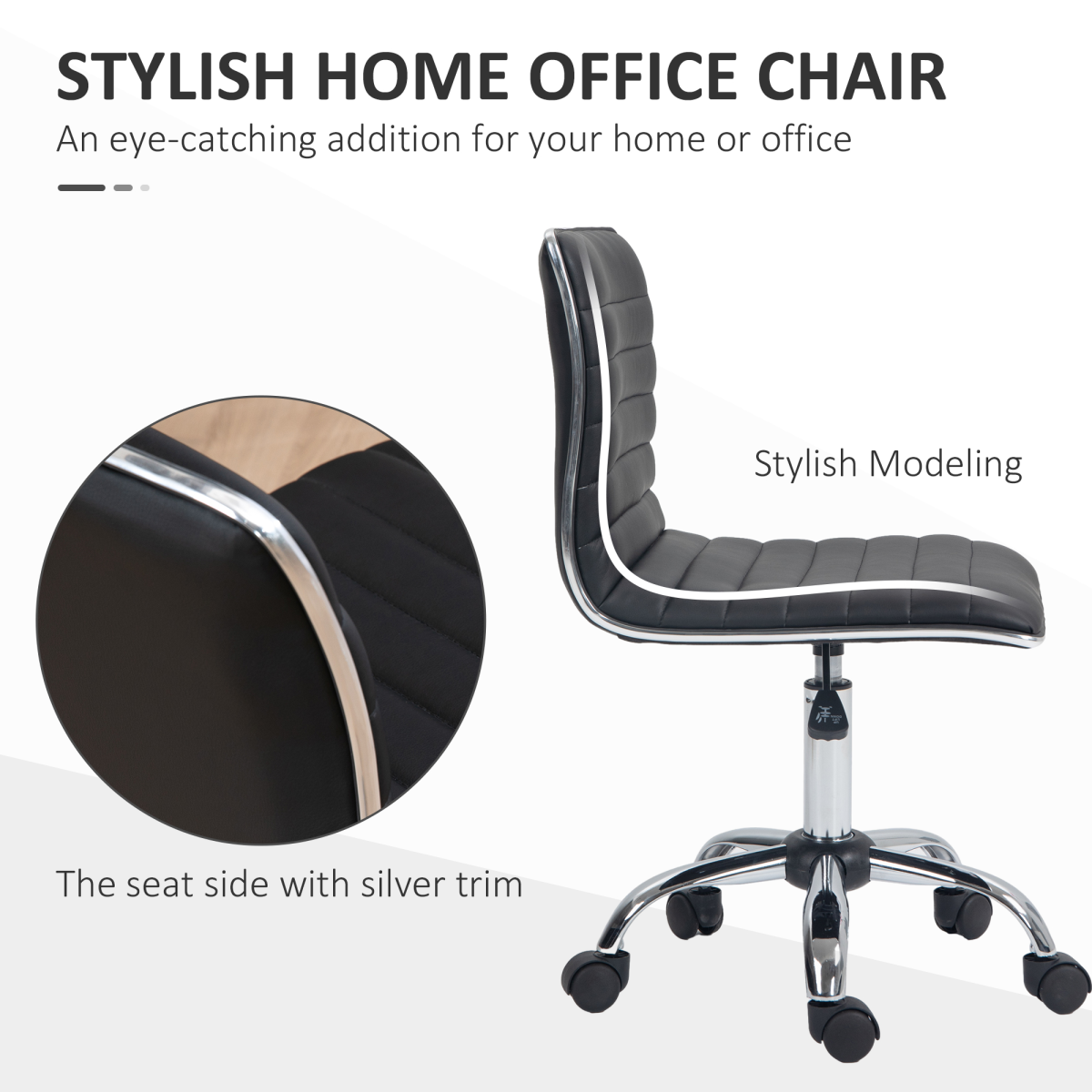 Adjustable Office Chair with 360 Swivel Black