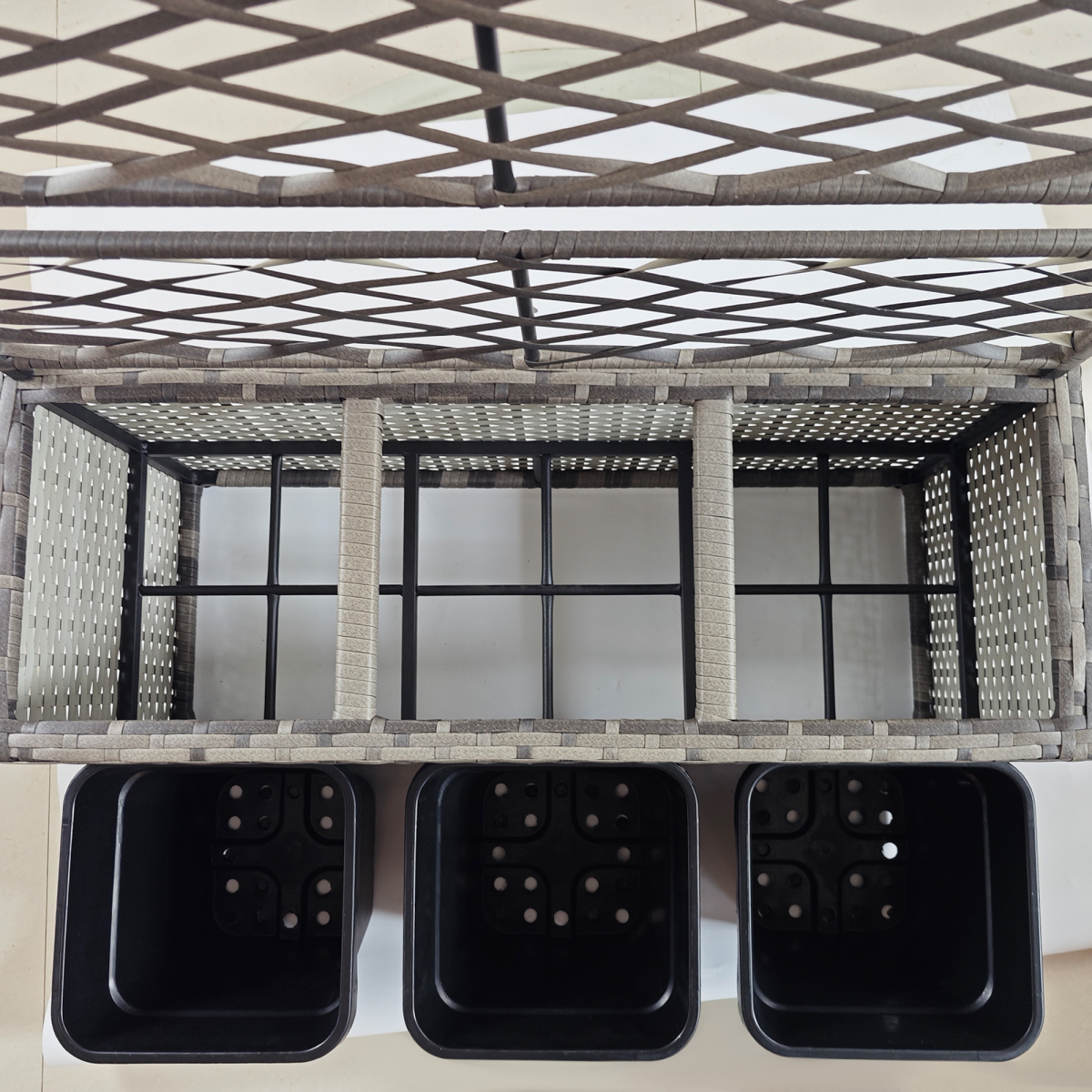 Garden Rattan Planter Box Trellis Flower Raised Bed