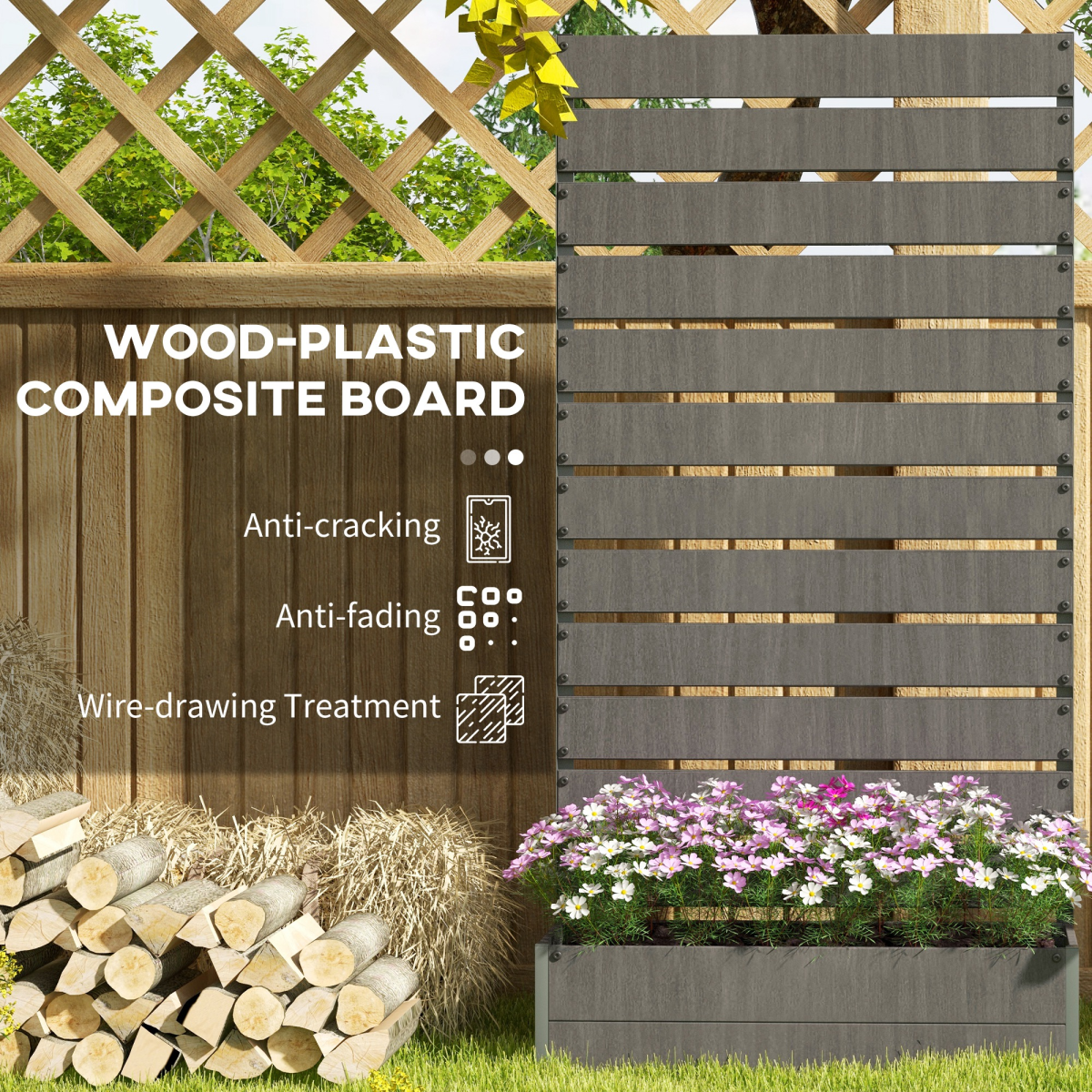Raised Garden Bed with Trellis Planter Box