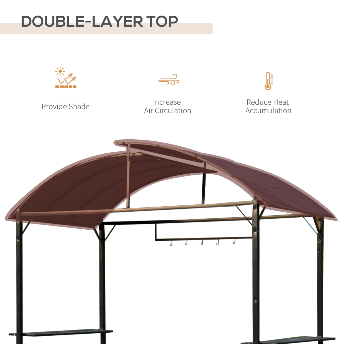 BBQ Awning Shelter Garden Patio Black