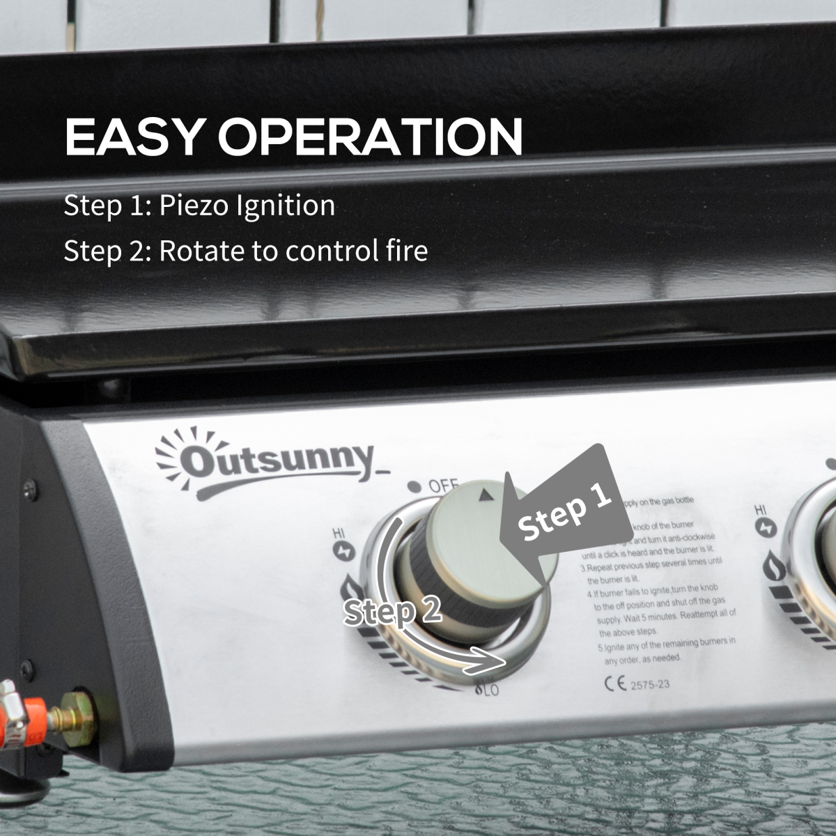 Portable Gas BBQ Grill with 3 Stainless Steel Burner