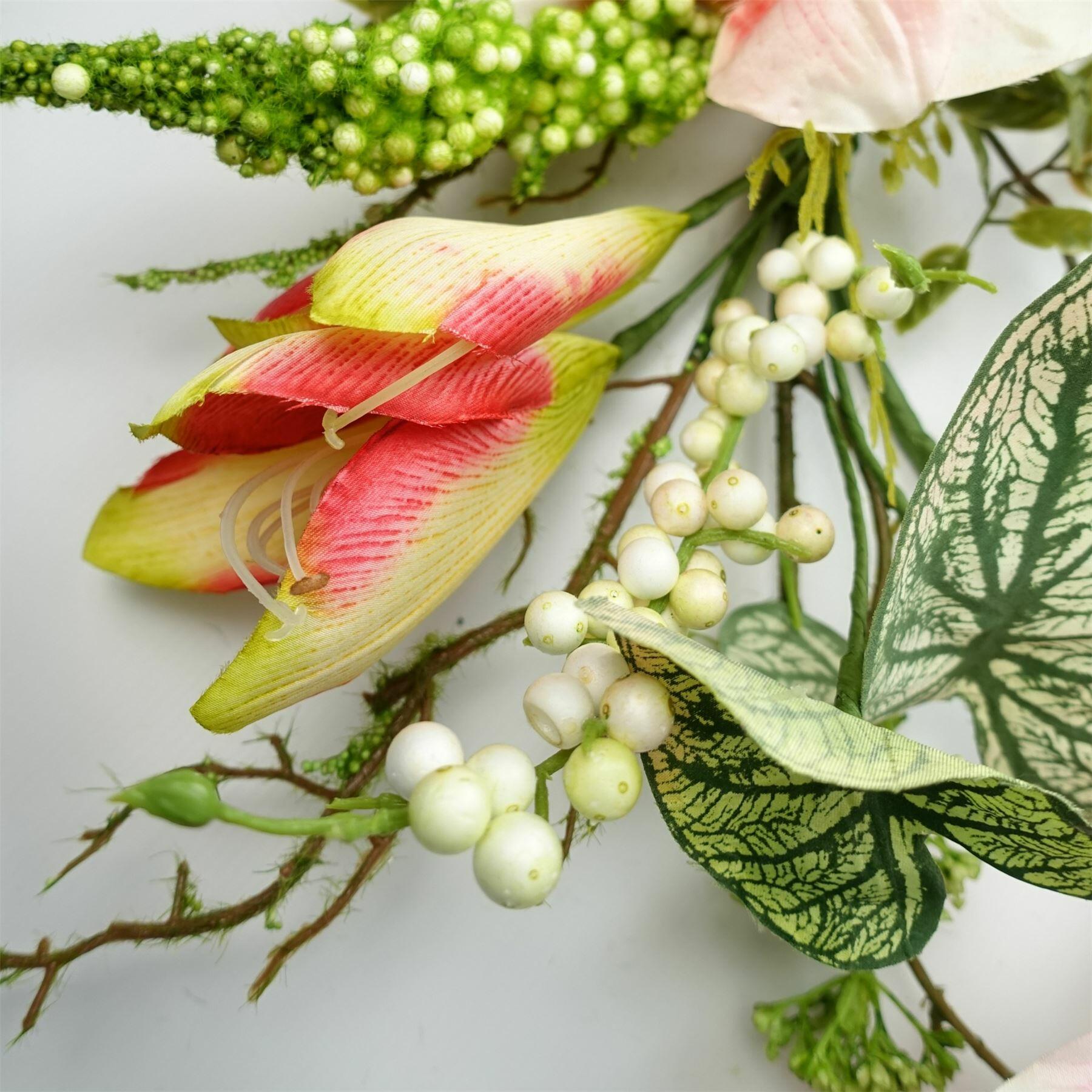 Artificial Hanging  Pink Lily Plant Realistic Garland Trailing