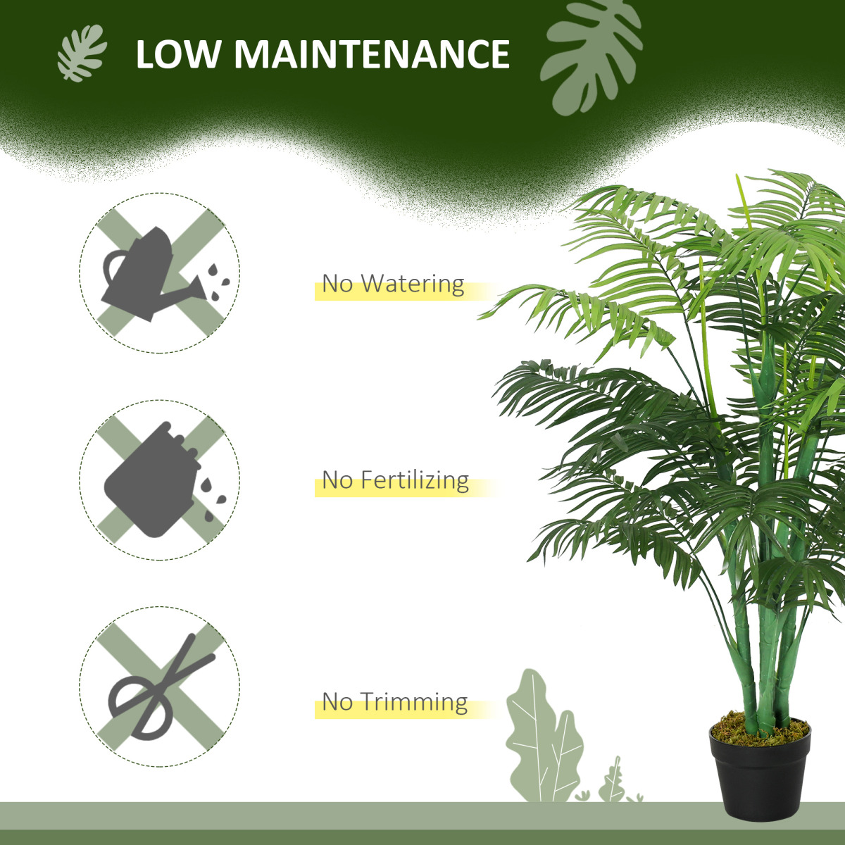 Artificial Palm Tree with Nursery Pot, 125cm