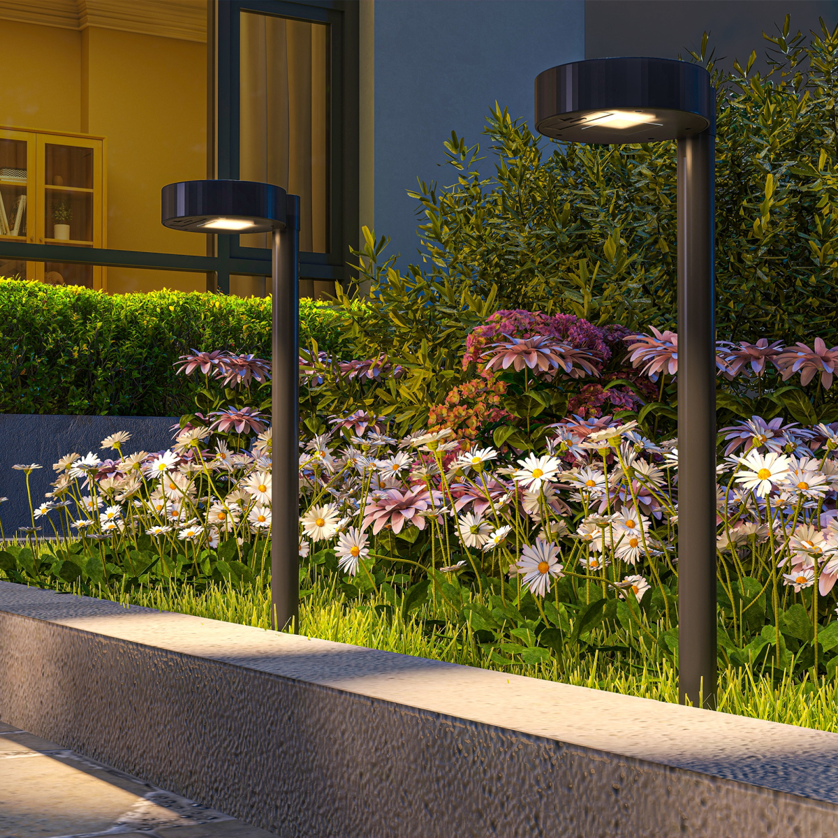 outsunny solar stake lights 8 pack, ip44 pathway
