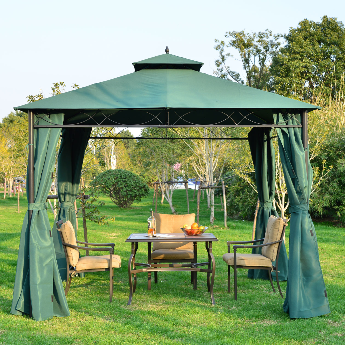 outsunny 3 x 3m metal garden gazebo marquee