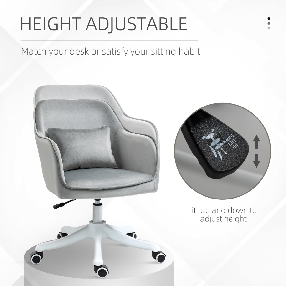 office chair with rechargeable electric vibration massage lumbar view 5