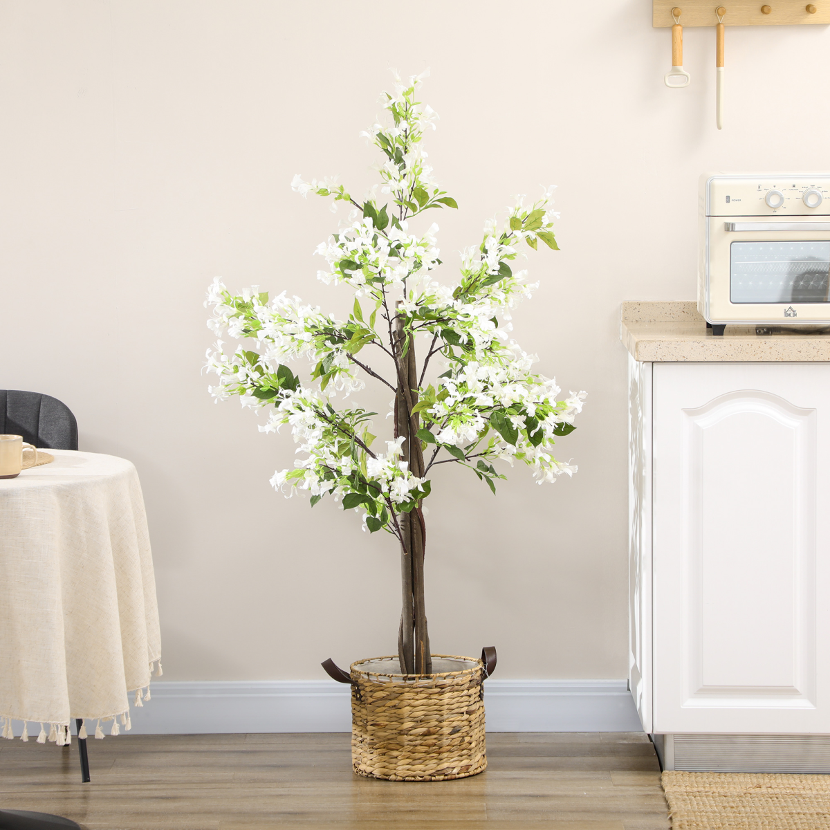 homcom potted artificial plants honeysuckle flower for indoor view 2