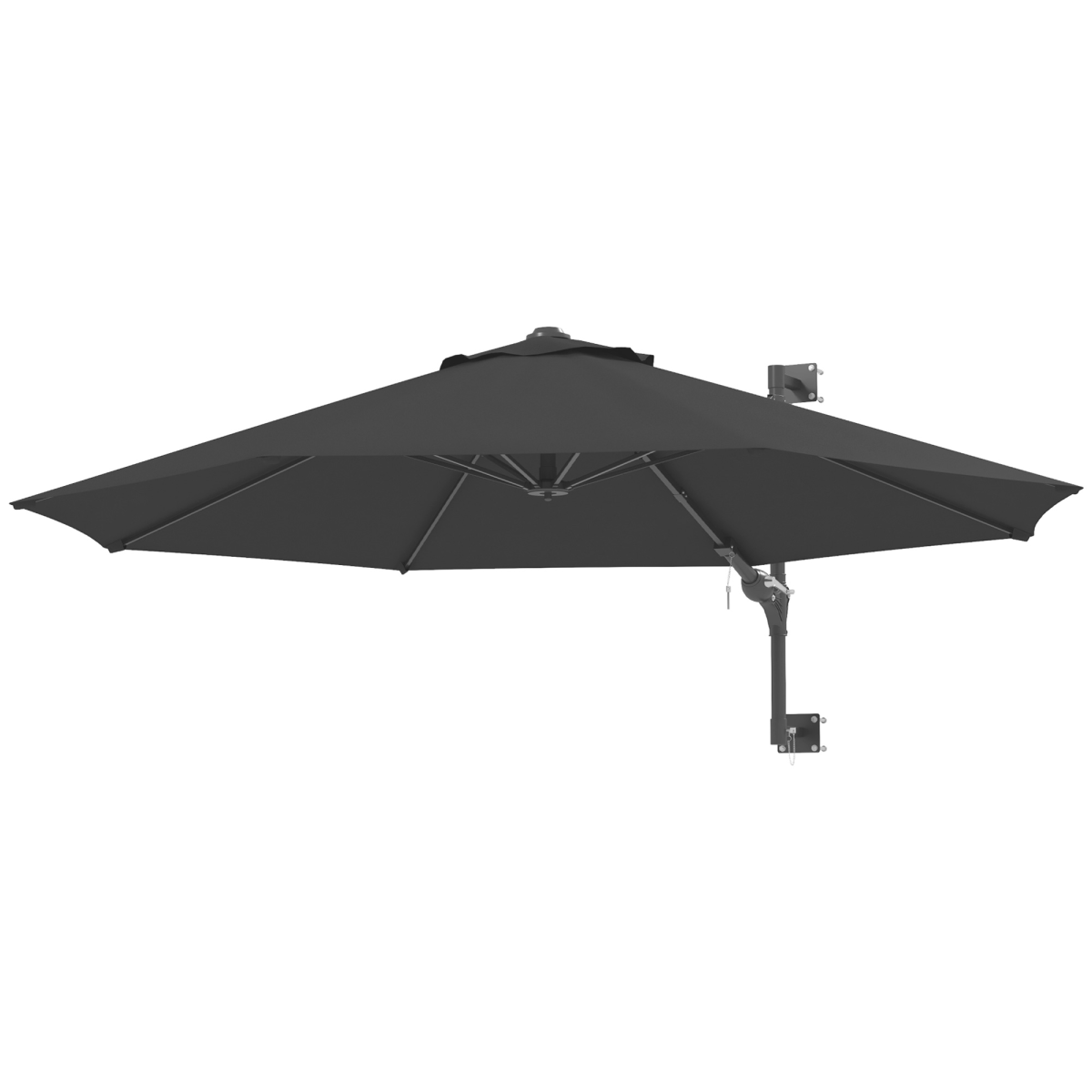 outsunny sun parasol with vent, wall umbrella for