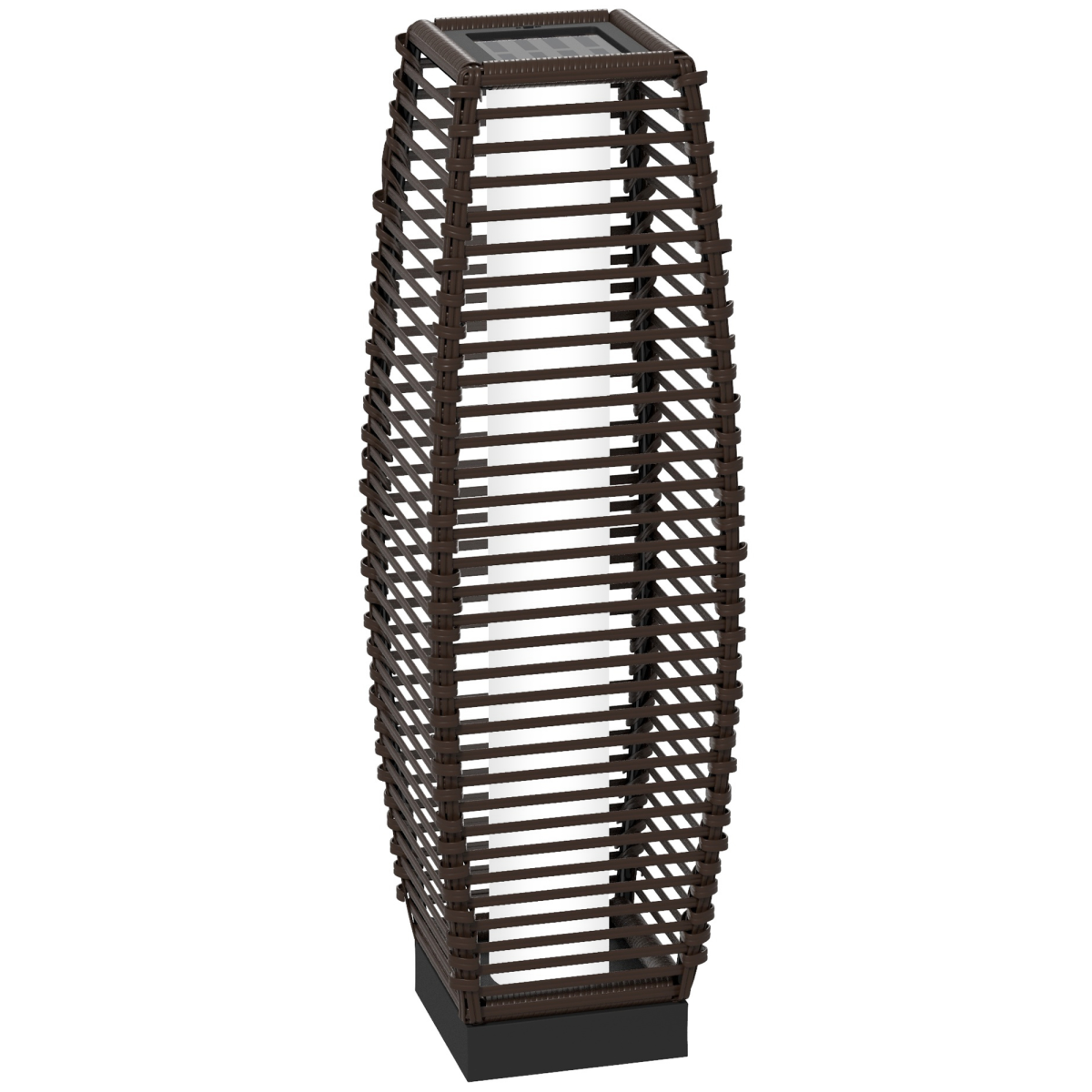 outsunny rattan solar floor lamp with auto on/off