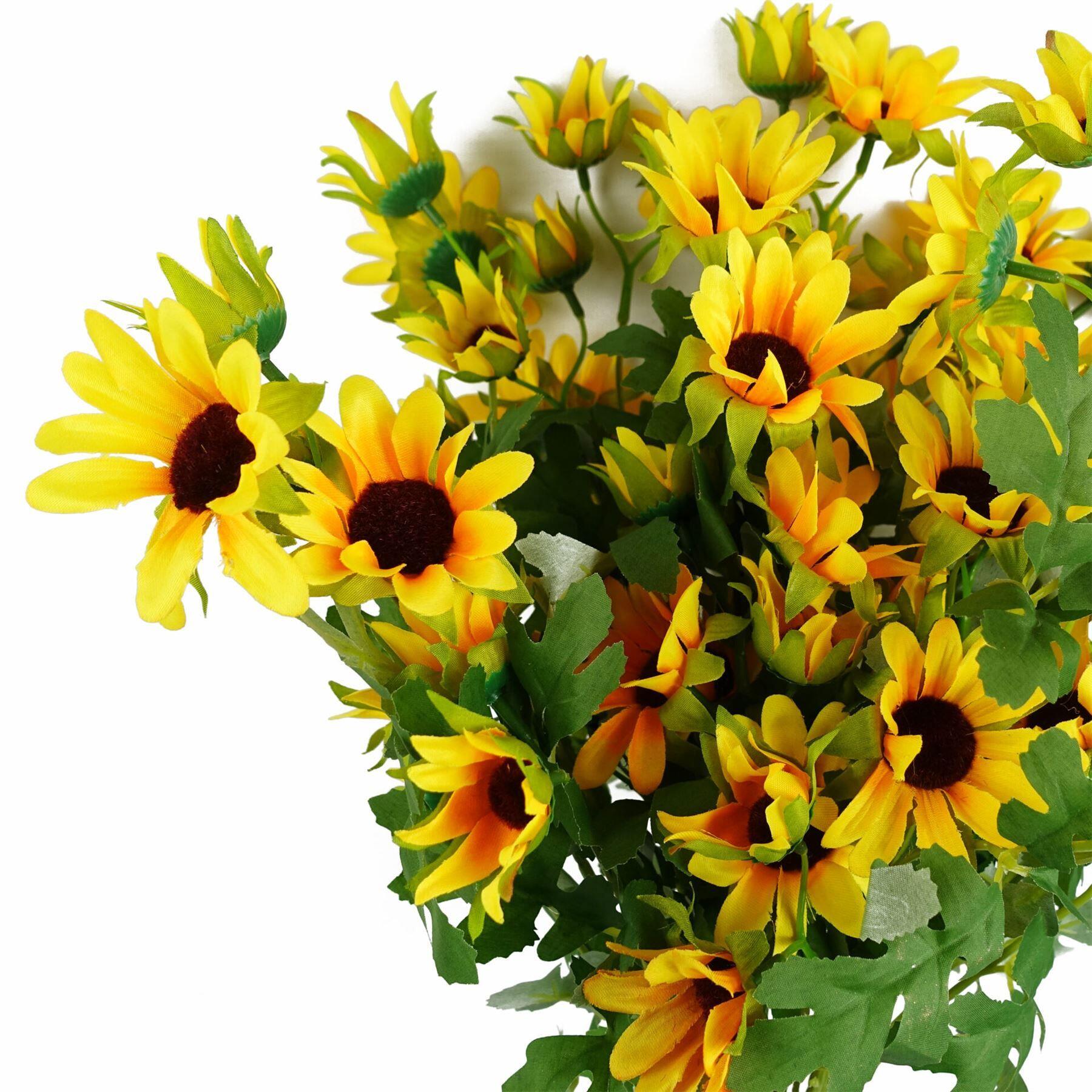 image of 70cm artificial yellow daisy flower spray view 1