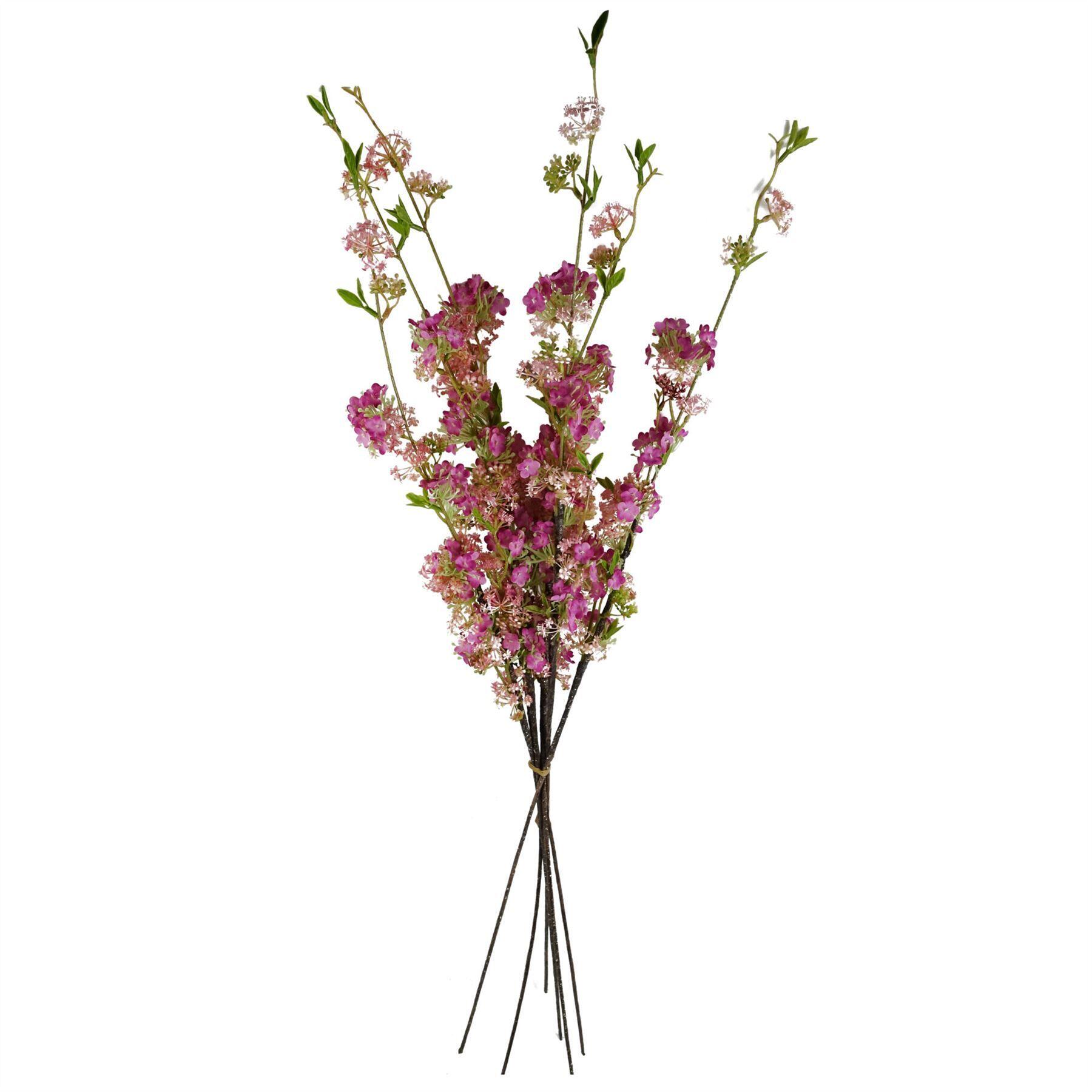 angled view of 100cm pink blossom spray stem