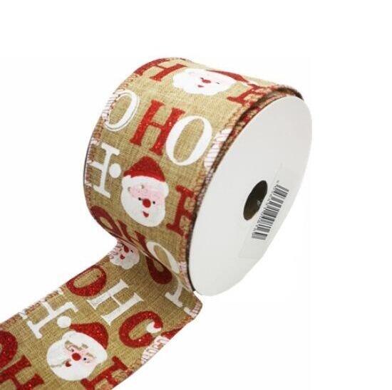 Santa Ho Ho Ho Christmas Ribbon 30ft x 2.5"