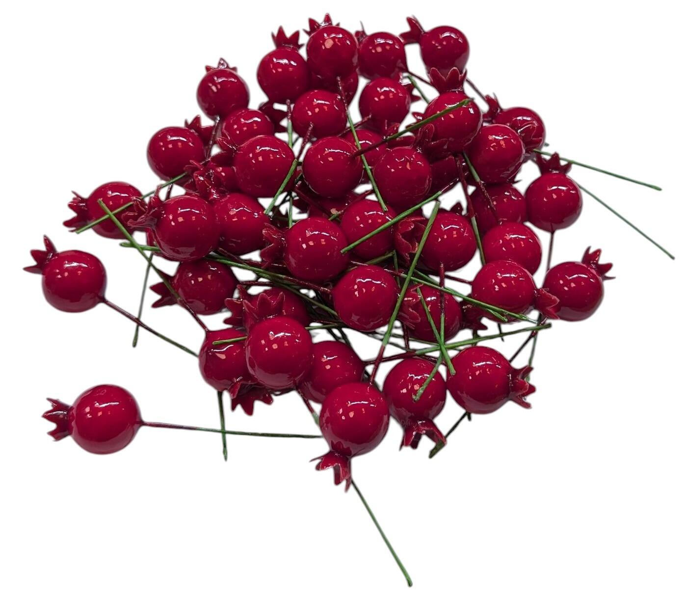 artificial red berry on a stem pick for christmas wreaths