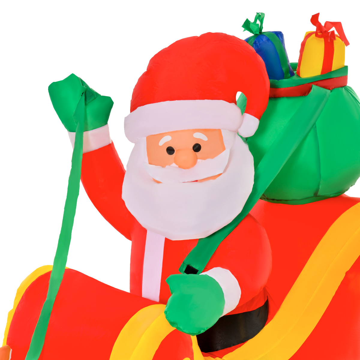 High-quality image of 3.5ft Christmas Inflatable Santa Claus on Sleigh, LED Indoor Outdoor for eCommerce listing.
