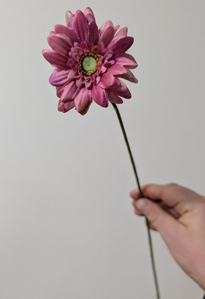 Artificial mauve Gerbera Flower Stem 47cm