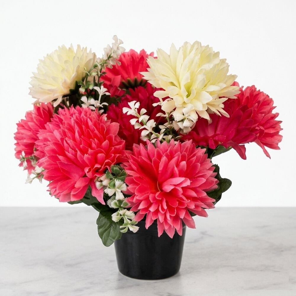 cemetery pot roses pink pot vase flowers artificial