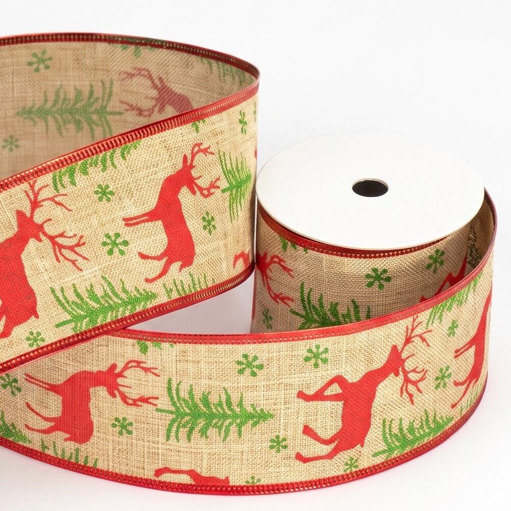 christmas ribbon with reindeer roll