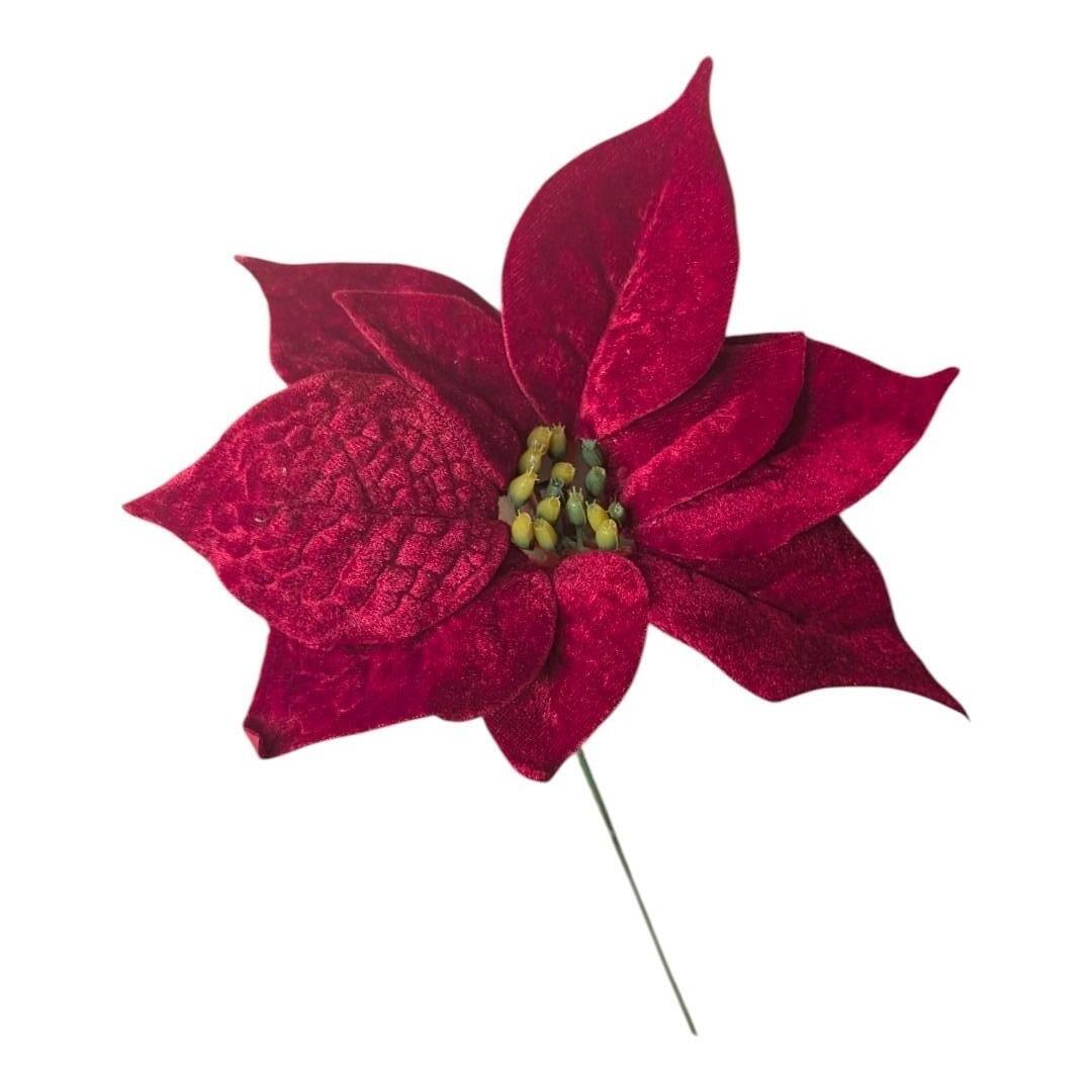 red poinsettia flower pick christmas wreath artificial