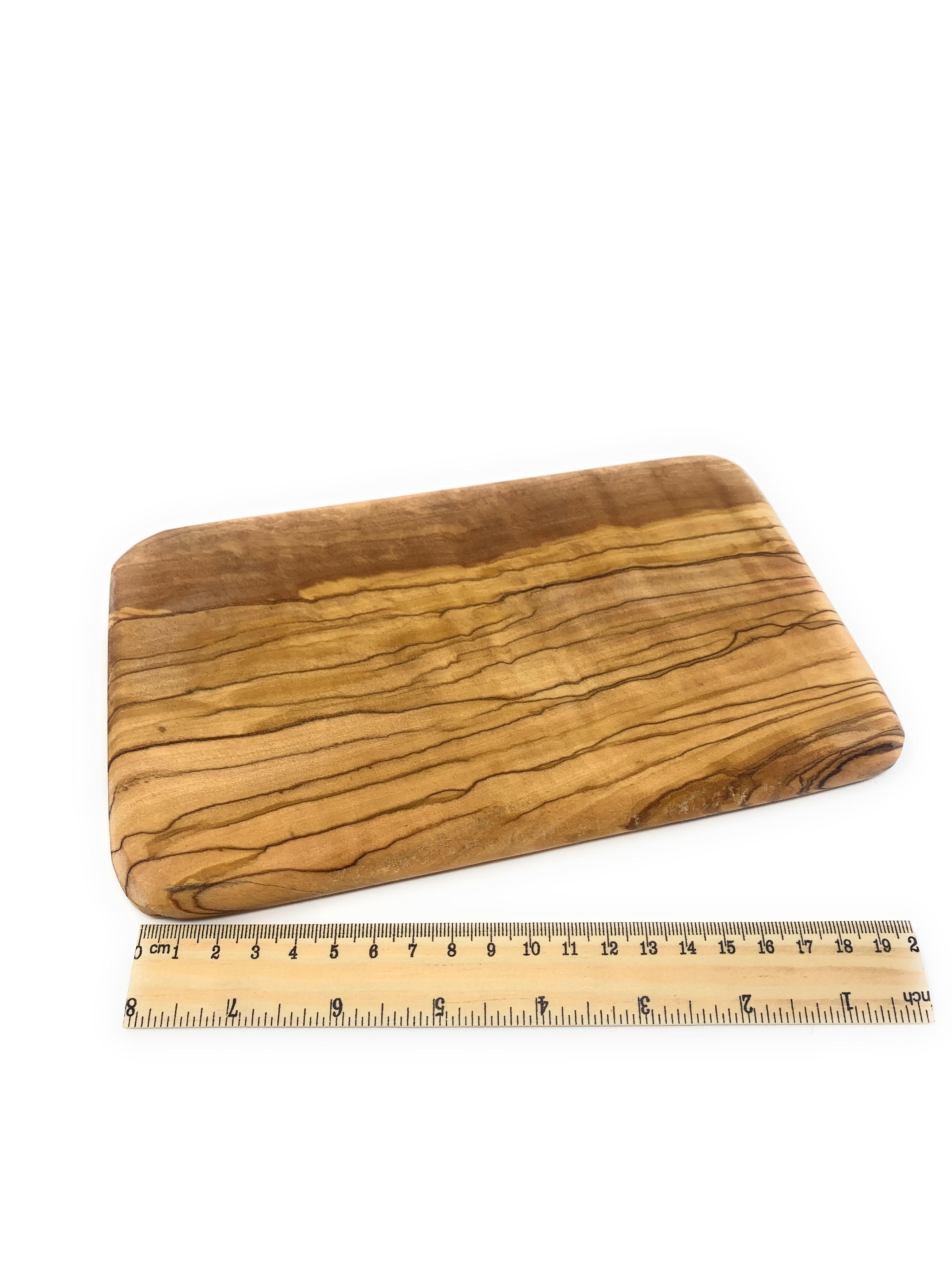 Olive Wood Serving Tray - Curved Edge - 22cm