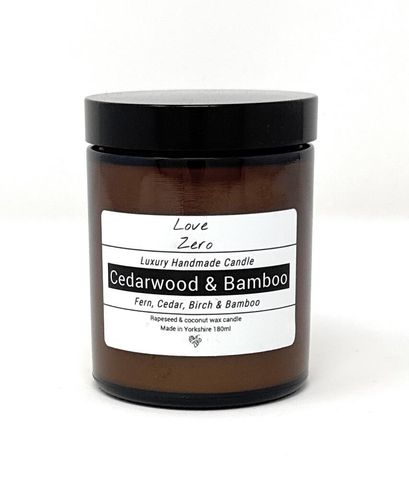 Cedarwood & Bamboo Fragrance Candle With Rapeseed and Coconut wax - 180ml