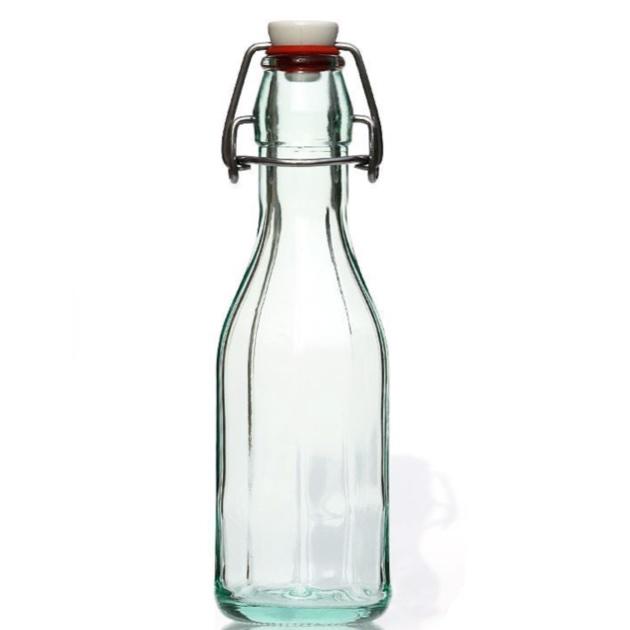 250ml Swing Top Faceted Glass Bottle