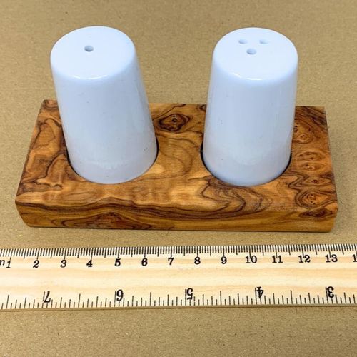 Salt and Pepper Set on Olive Wood Tray