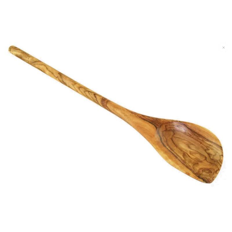 Olive Wood Cooking Spoon With Corner - 30cm