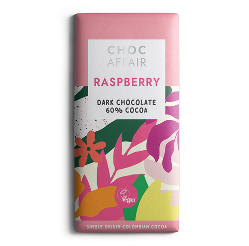 Raspberry Dark Chocolate Bar 90g From Choc Affair