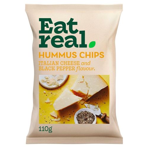 Eat Real Hummus Chips Italian Cheese & Black Pepper 110G