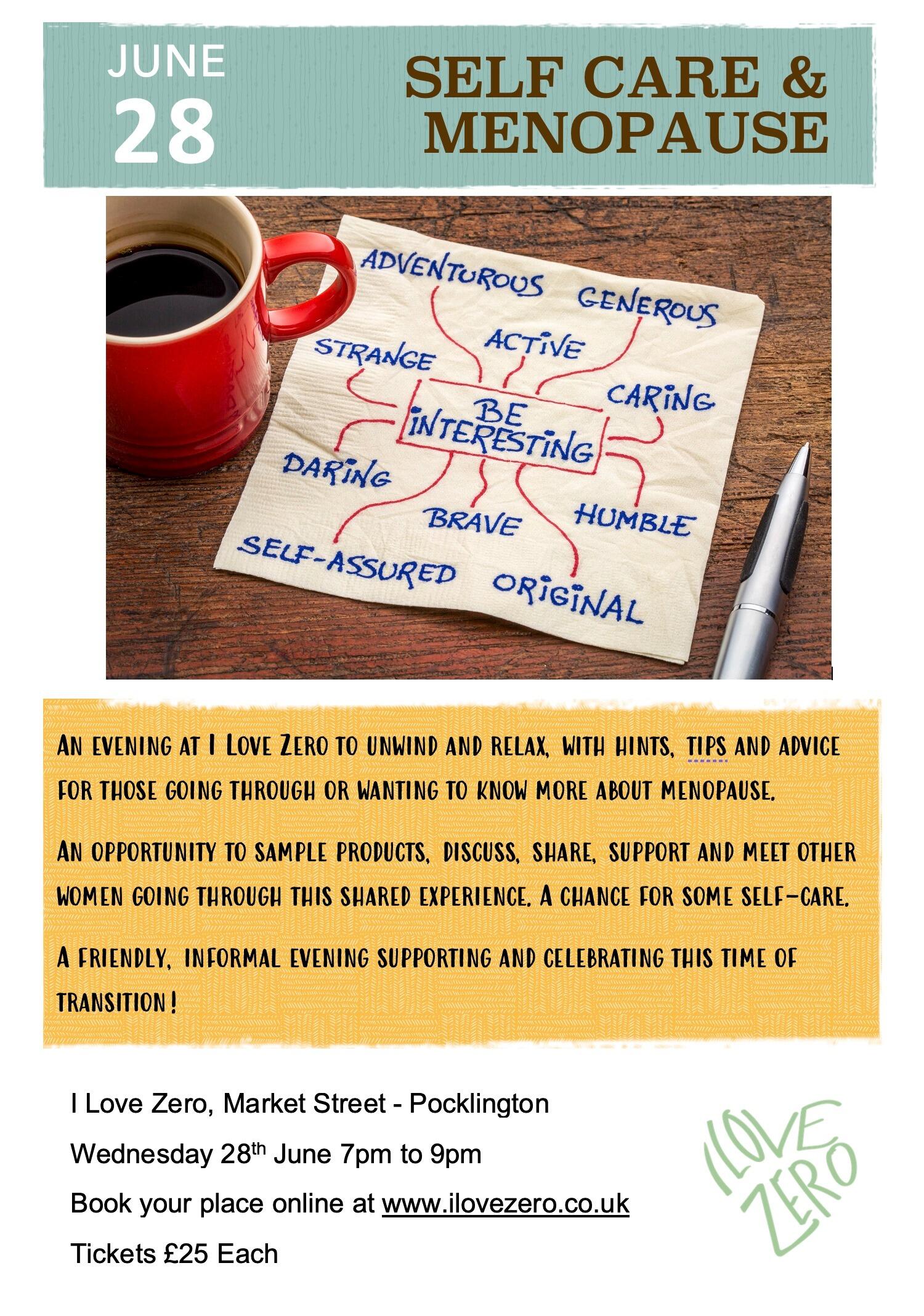 Self Care & Menopause Evening Event 28th June 2023