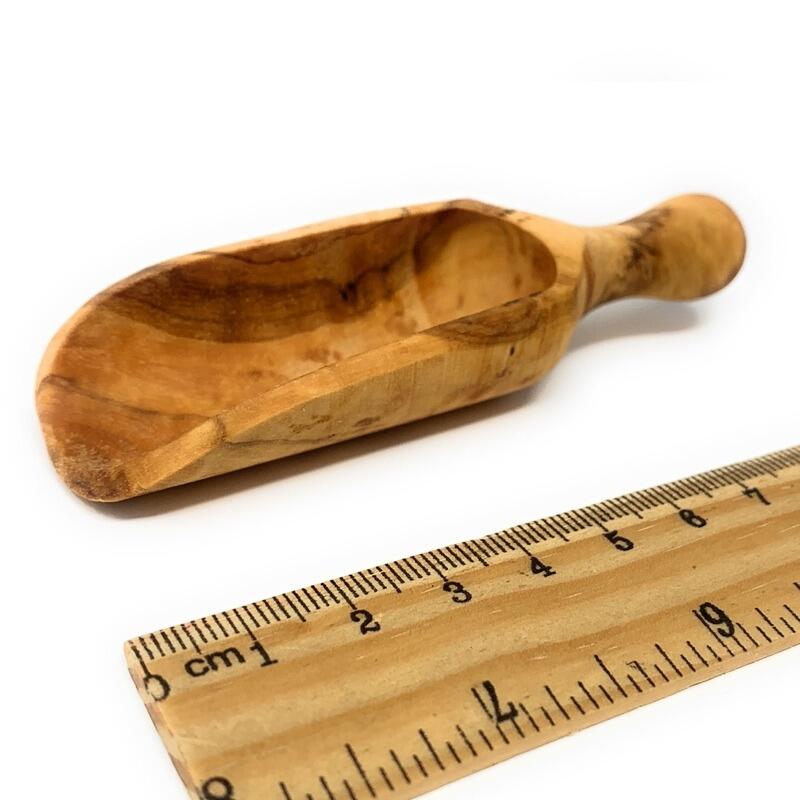 Olive Wood Salt Scoop 9-10cm Long