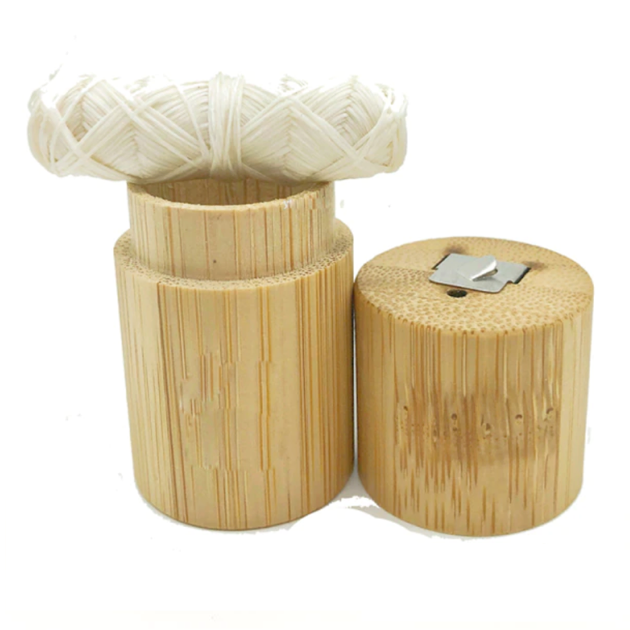 Bamboo Dental Floss Holder with Corn floss