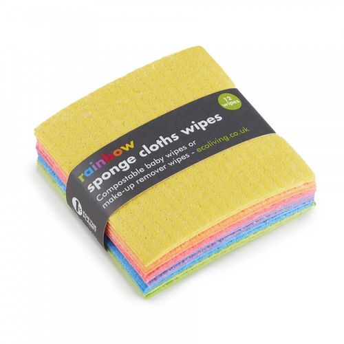 12 Rainbow Compostable Sponge Cloths