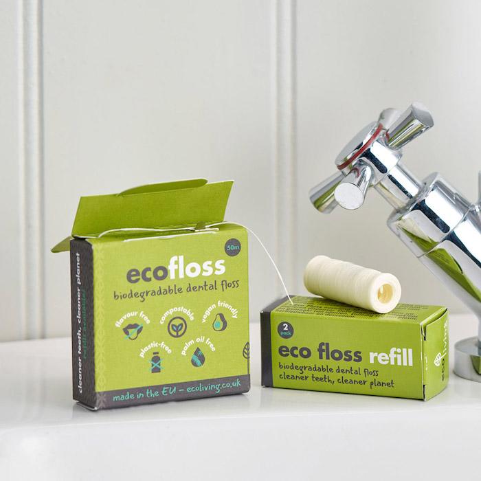 Eco floss dispenser and refills