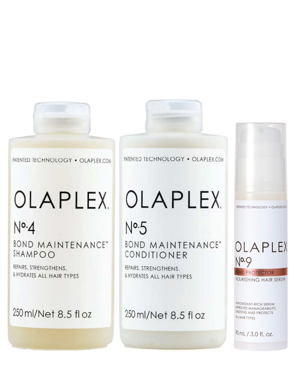 Olaplex Shampoo, Conditioner and Serum Set (No.4 + No.5 +No.9)