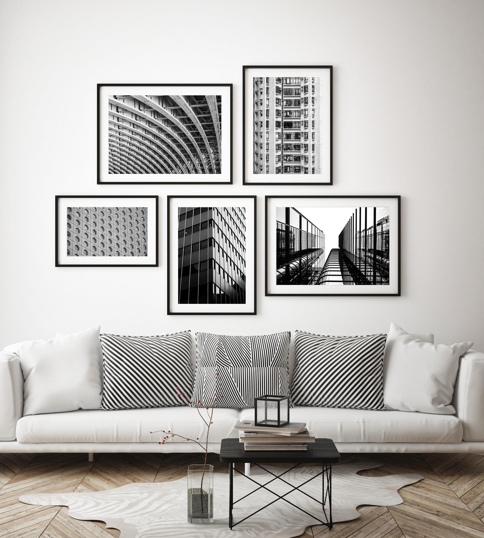 A gallery wall art collection called Circles and Lines