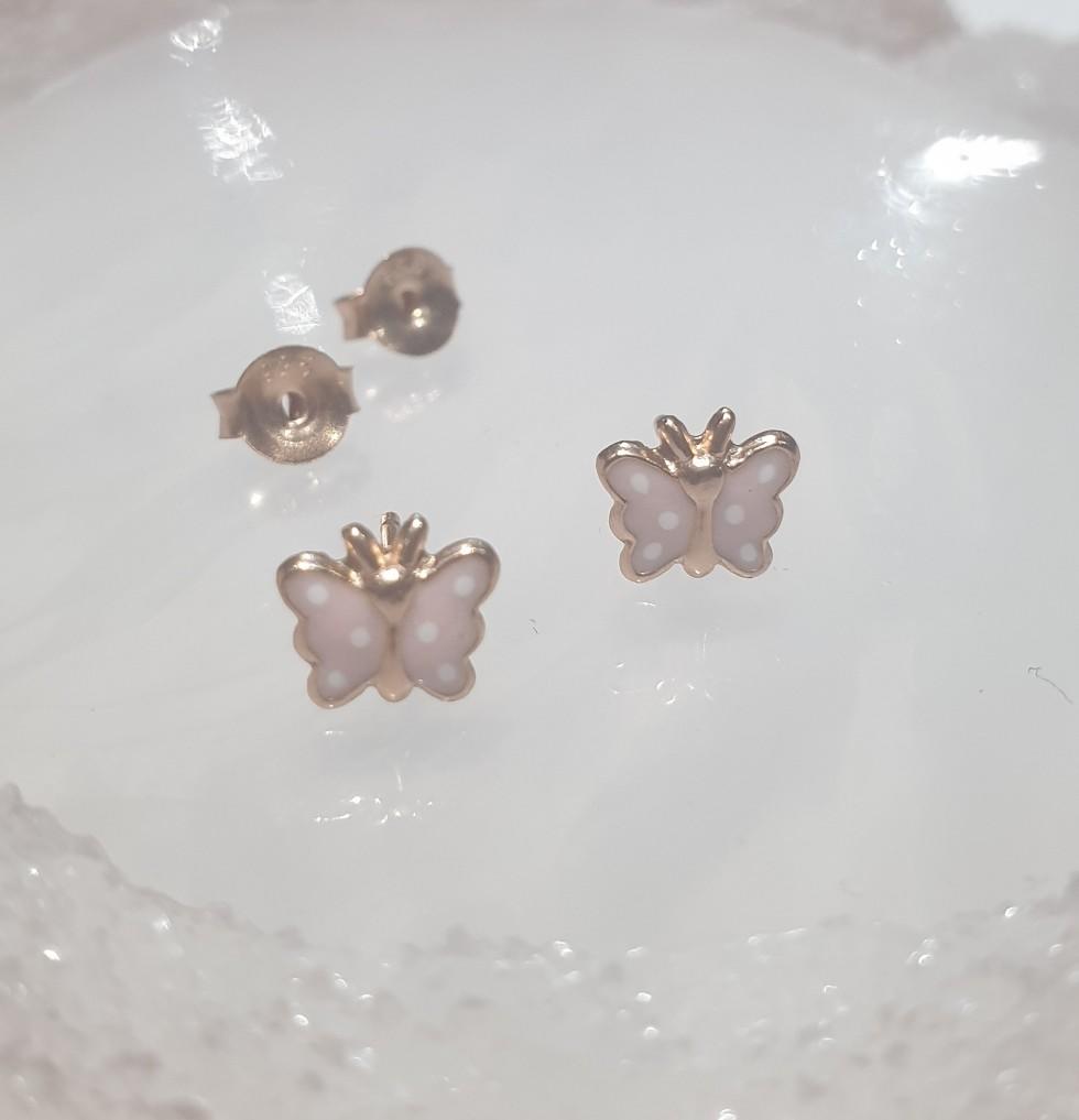 children's sterling silver polkadot butterfly stud earrings