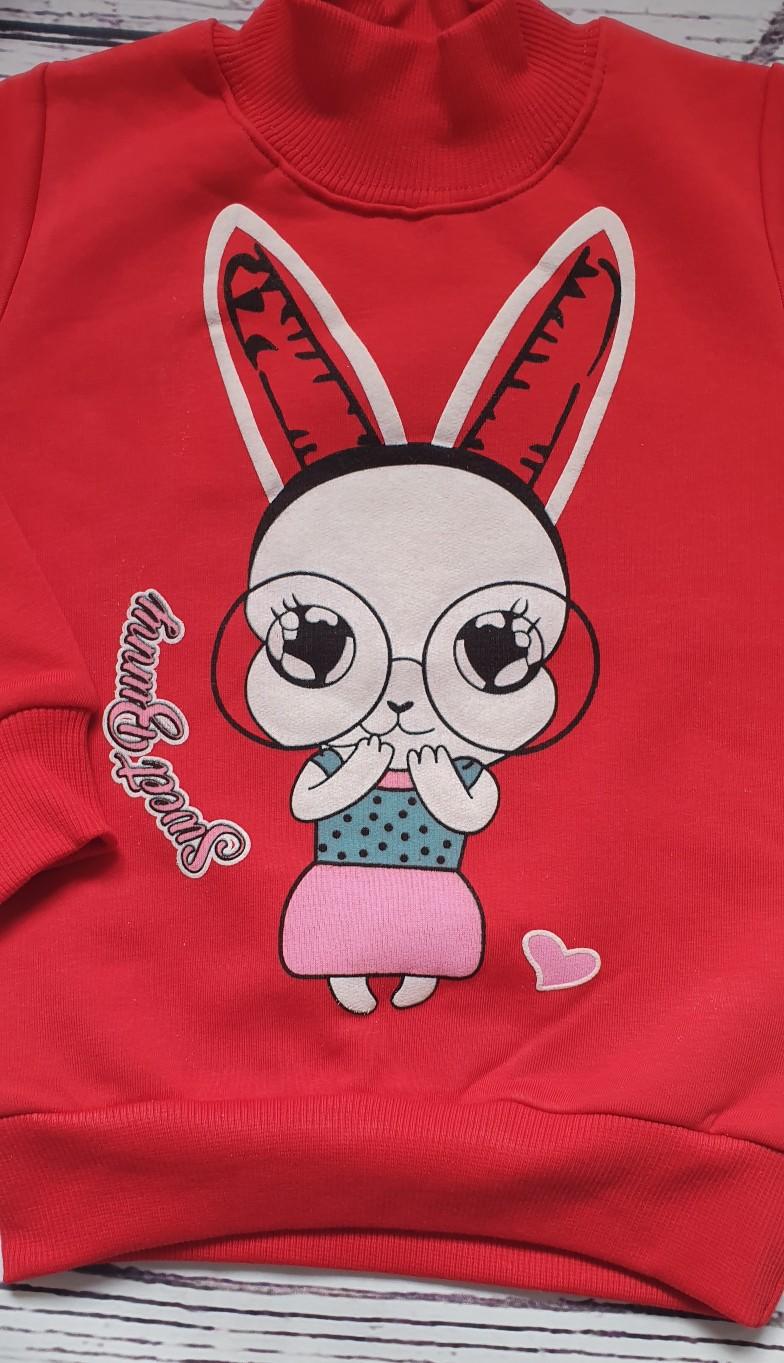 children wear girls sweatshirt bunny red