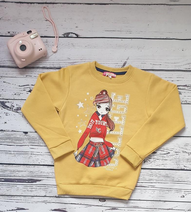 children wear girls sweatshirt mustard