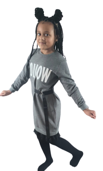 children wear girls jumper dress grey