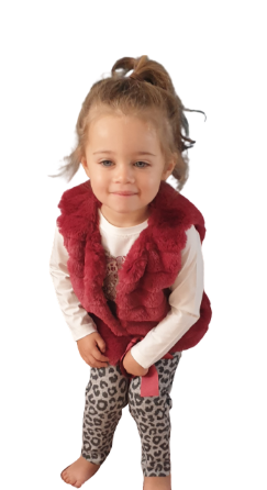 children wear girls set red fur