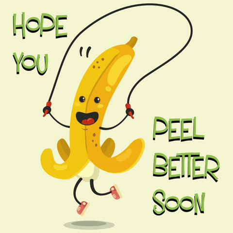 cartoon of a skipping banana