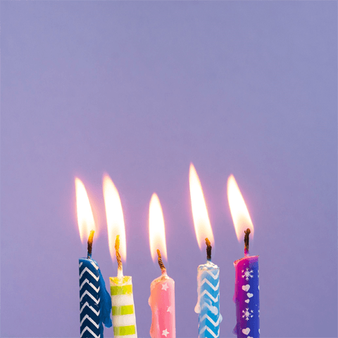 colourful birthday candles