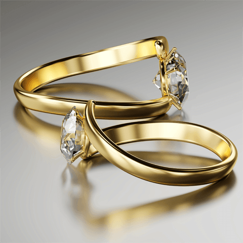 pair of engagement rings