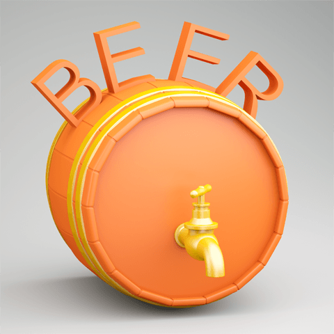 orange beer barrel