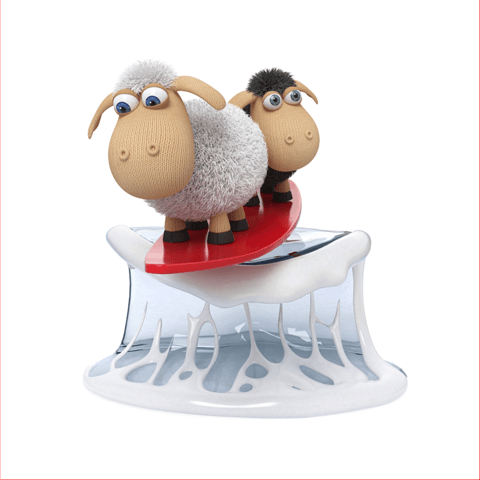 surfing birthday sheep